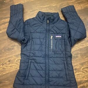 Patagonia Kids Radalie Size Sm (7-8) Blue Quilted Jacket